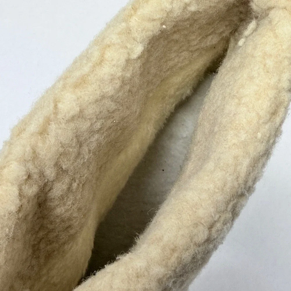 Unbranded Taupe Faux Suede Sherpa Lined Lug Sole Ankle Boots Size 42 Brown